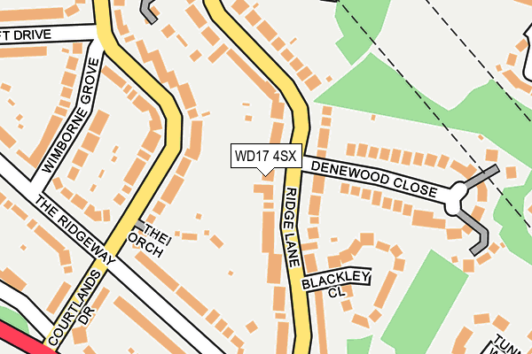 WD17 4SX map - OS OpenMap – Local (Ordnance Survey)