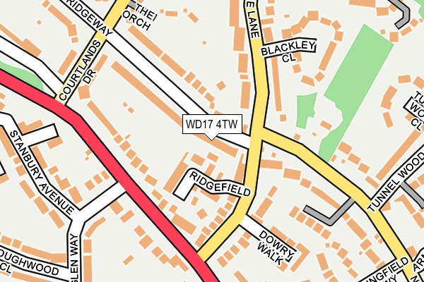 WD17 4TW map - OS OpenMap – Local (Ordnance Survey) WD17 4TW map - OS OpenMap – Local (Ordnance Survey)