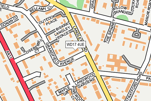 WD17 4UE map - OS OpenMap – Local (Ordnance Survey) WD17 4UE map - OS OpenMap – Local (Ordnance Survey)