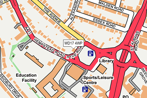 WD17 4WP map - OS OpenMap – Local (Ordnance Survey) WD17 4WP map - OS OpenMap – Local (Ordnance Survey)