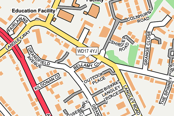 WD17 4YJ map - OS OpenMap – Local (Ordnance Survey) WD17 4YJ map - OS OpenMap – Local (Ordnance Survey)