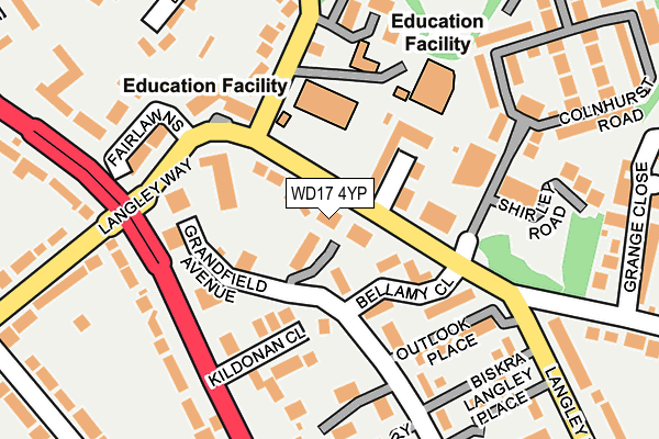 WD17 4YP map - OS OpenMap – Local (Ordnance Survey) WD17 4YP map - OS OpenMap – Local (Ordnance Survey)