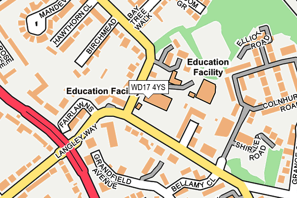 WD17 4YS map - OS OpenMap – Local (Ordnance Survey) WD17 4YS map - OS OpenMap – Local (Ordnance Survey)