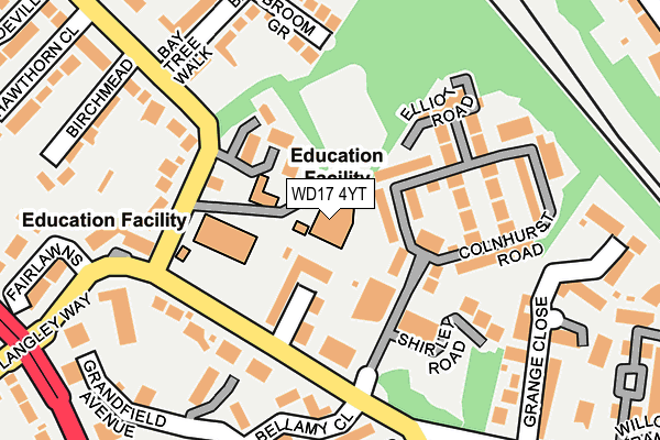 WD17 4YT map - OS OpenMap – Local (Ordnance Survey) WD17 4YT map - OS OpenMap – Local (Ordnance Survey)