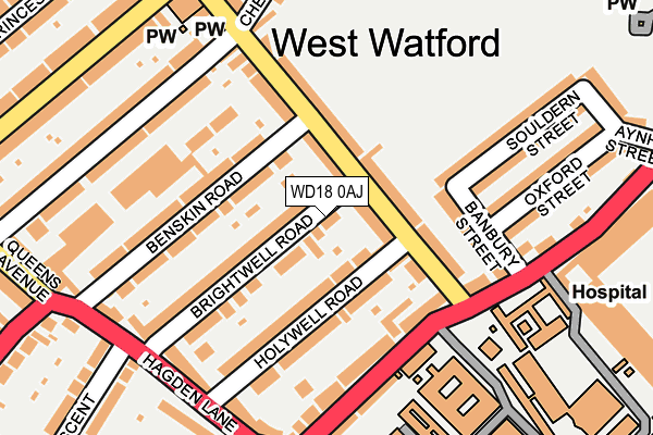 WD18 0AJ map - OS OpenMap – Local (Ordnance Survey) WD18 0AJ map - OS OpenMap – Local (Ordnance Survey)