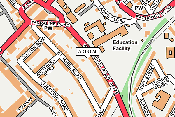 WD18 0AL map - OS OpenMap – Local (Ordnance Survey) WD18 0AL map - OS OpenMap – Local (Ordnance Survey)