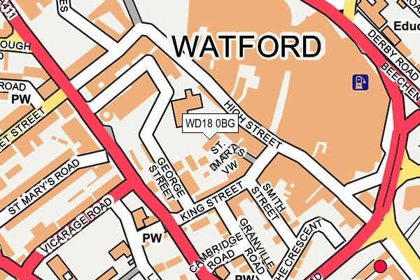 WD18 0BG map - OS OpenMap – Local (Ordnance Survey) WD18 0BG map - OS OpenMap – Local (Ordnance Survey)