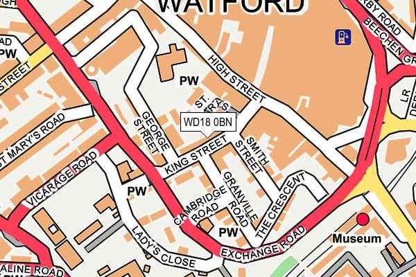 WD18 0BN map - OS OpenMap – Local (Ordnance Survey) WD18 0BN map - OS OpenMap – Local (Ordnance Survey)