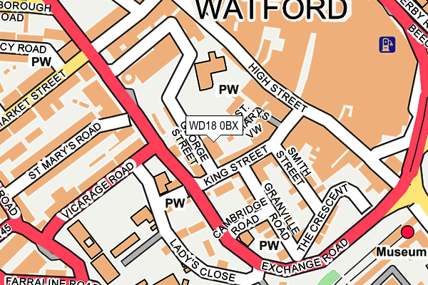 WD18 0BX map - OS OpenMap – Local (Ordnance Survey) WD18 0BX map - OS OpenMap – Local (Ordnance Survey)
