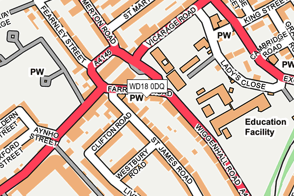 WD18 0DQ map - OS OpenMap – Local (Ordnance Survey) WD18 0DQ map - OS OpenMap – Local (Ordnance Survey)