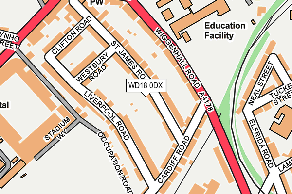 WD18 0DX map - OS OpenMap – Local (Ordnance Survey) WD18 0DX map - OS OpenMap – Local (Ordnance Survey)