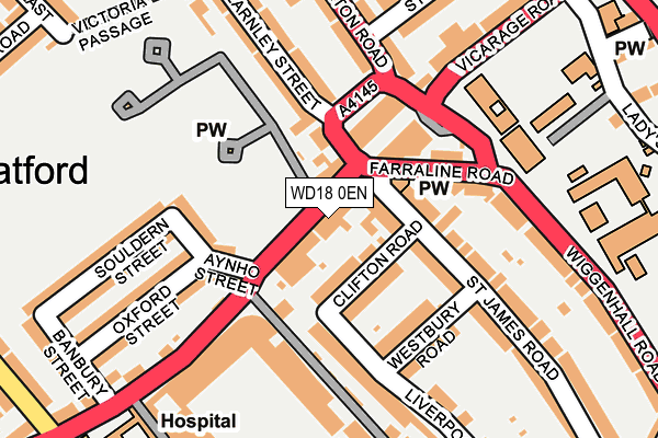 WD18 0EN map - OS OpenMap – Local (Ordnance Survey) WD18 0EN map - OS OpenMap – Local (Ordnance Survey)