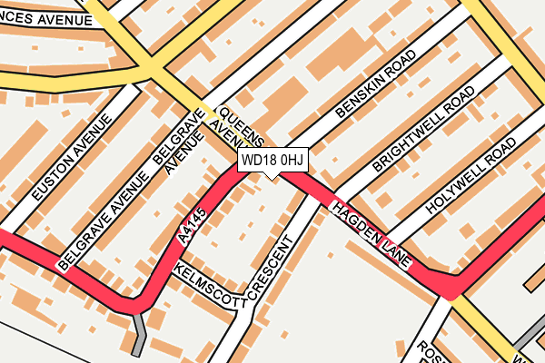 WD18 0HJ map - OS OpenMap – Local (Ordnance Survey) WD18 0HJ map - OS OpenMap – Local (Ordnance Survey)