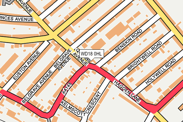WD18 0HL map - OS OpenMap – Local (Ordnance Survey) WD18 0HL map - OS OpenMap – Local (Ordnance Survey)