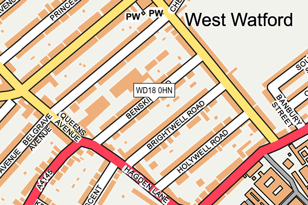 WD18 0HN map - OS OpenMap – Local (Ordnance Survey) WD18 0HN map - OS OpenMap – Local (Ordnance Survey)