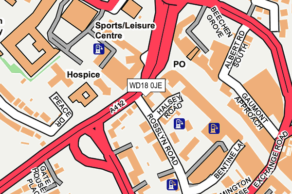 WD18 0JE map - OS OpenMap – Local (Ordnance Survey) WD18 0JE map - OS OpenMap – Local (Ordnance Survey)