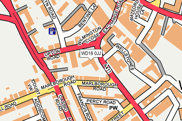WD18 0JJ map - OS OpenMap – Local (Ordnance Survey) WD18 0JJ map - OS OpenMap – Local (Ordnance Survey)