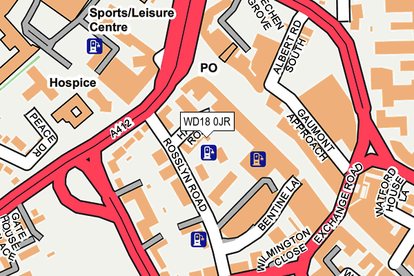 WD18 0JR map - OS OpenMap – Local (Ordnance Survey) WD18 0JR map - OS OpenMap – Local (Ordnance Survey)