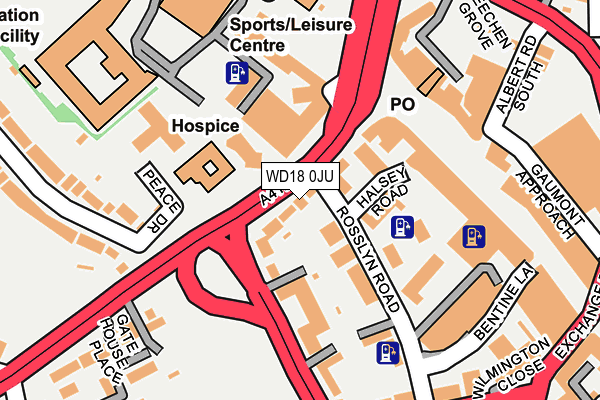 WD18 0JU map - OS OpenMap – Local (Ordnance Survey) WD18 0JU map - OS OpenMap – Local (Ordnance Survey)