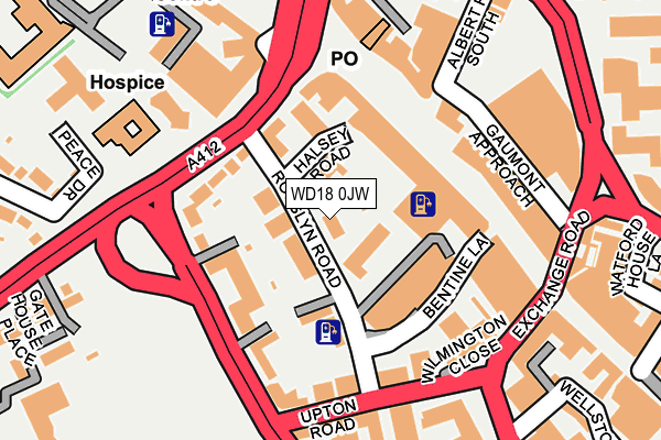 WD18 0JW map - OS OpenMap – Local (Ordnance Survey) WD18 0JW map - OS OpenMap – Local (Ordnance Survey)