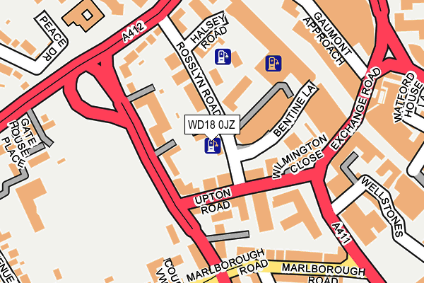 WD18 0JZ map - OS OpenMap – Local (Ordnance Survey) WD18 0JZ map - OS OpenMap – Local (Ordnance Survey)