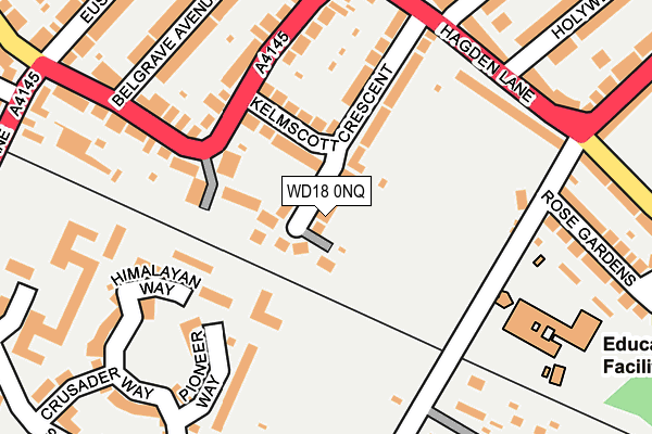 WD18 0NQ map - OS OpenMap – Local (Ordnance Survey)