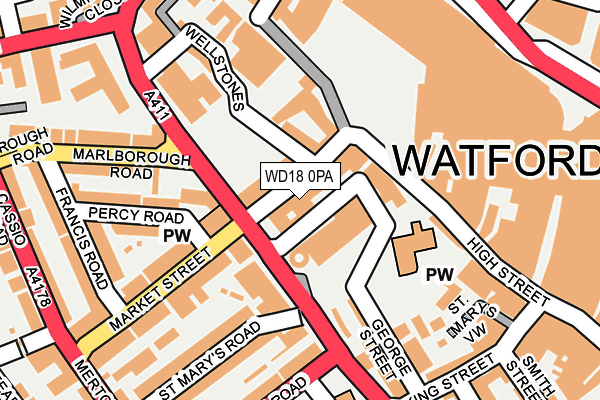 WD18 0PA map - OS OpenMap – Local (Ordnance Survey)