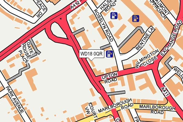 WD18 0QR map - OS OpenMap – Local (Ordnance Survey) WD18 0QR map - OS OpenMap – Local (Ordnance Survey)