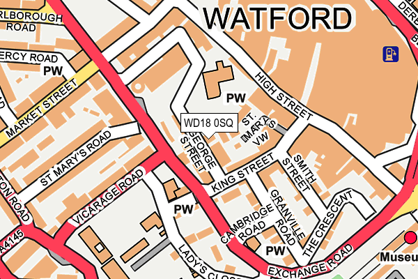 WD18 0SQ map - OS OpenMap – Local (Ordnance Survey) WD18 0SQ map - OS OpenMap – Local (Ordnance Survey)