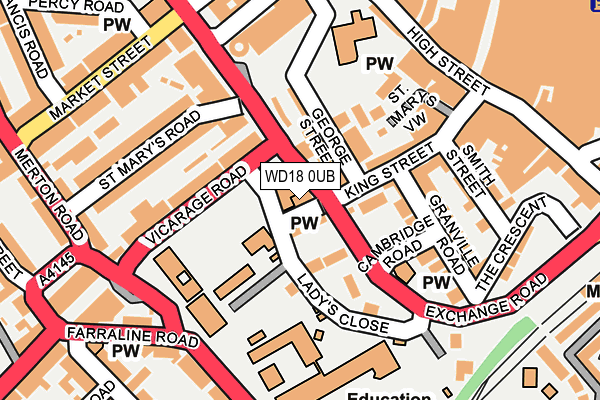 WD18 0UB map - OS OpenMap – Local (Ordnance Survey) WD18 0UB map - OS OpenMap – Local (Ordnance Survey)