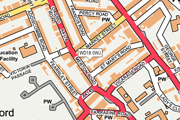 WD18 0WJ map - OS OpenMap – Local (Ordnance Survey) WD18 0WJ map - OS OpenMap – Local (Ordnance Survey)
