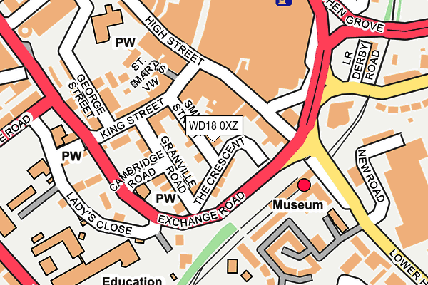 WD18 0XZ map - OS OpenMap – Local (Ordnance Survey) WD18 0XZ map - OS OpenMap – Local (Ordnance Survey)