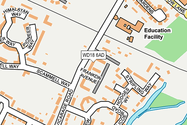 WD18 6AD map - OS OpenMap – Local (Ordnance Survey) WD18 6AD map - OS OpenMap – Local (Ordnance Survey)