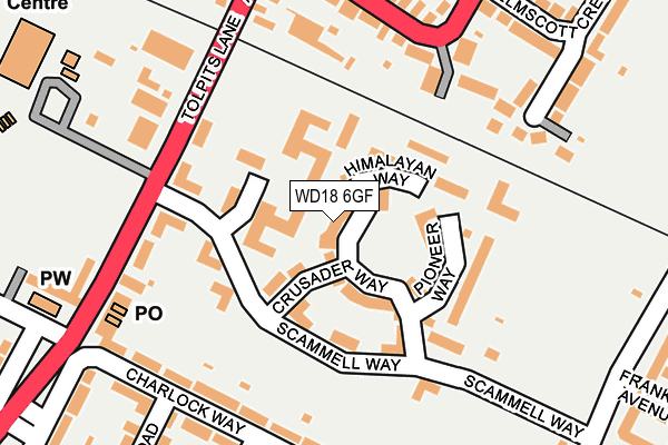 WD18 6GF map - OS OpenMap – Local (Ordnance Survey) WD18 6GF map - OS OpenMap – Local (Ordnance Survey)