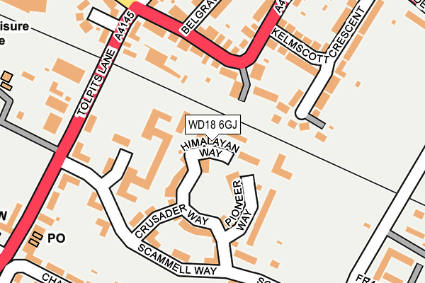 WD18 6GJ map - OS OpenMap – Local (Ordnance Survey) WD18 6GJ map - OS OpenMap – Local (Ordnance Survey)