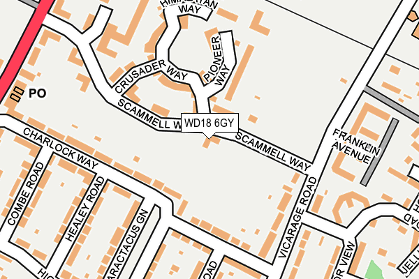 WD18 6GY map - OS OpenMap – Local (Ordnance Survey) WD18 6GY map - OS OpenMap – Local (Ordnance Survey)