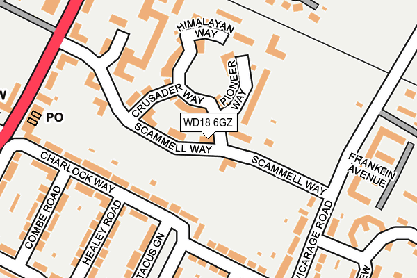 WD18 6GZ map - OS OpenMap – Local (Ordnance Survey) WD18 6GZ map - OS OpenMap – Local (Ordnance Survey)