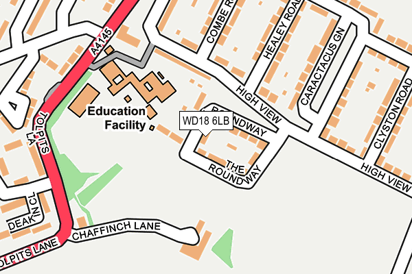 WD18 6LB map - OS OpenMap – Local (Ordnance Survey) WD18 6LB map - OS OpenMap – Local (Ordnance Survey)