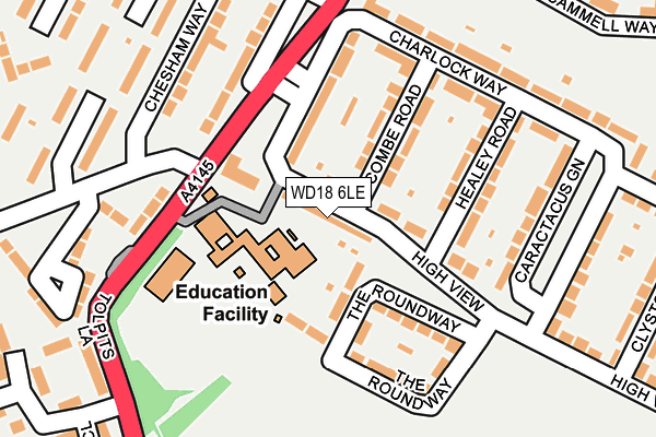 WD18 6LE map - OS OpenMap – Local (Ordnance Survey) WD18 6LE map - OS OpenMap – Local (Ordnance Survey)