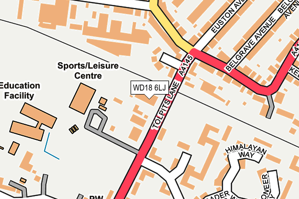 WD18 6LJ map - OS OpenMap – Local (Ordnance Survey) WD18 6LJ map - OS OpenMap – Local (Ordnance Survey)