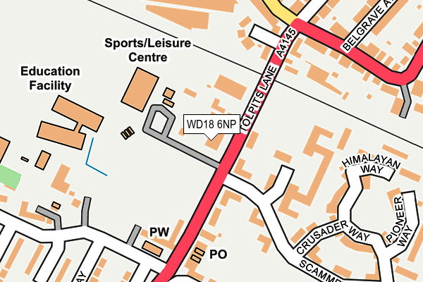 WD18 6NP map - OS OpenMap – Local (Ordnance Survey) WD18 6NP map - OS OpenMap – Local (Ordnance Survey)