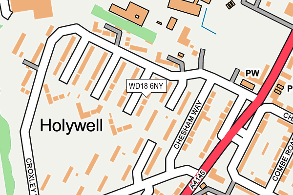 WD18 6NY map - OS OpenMap – Local (Ordnance Survey)