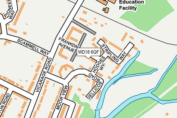 WD18 6QF map - OS OpenMap – Local (Ordnance Survey) WD18 6QF map - OS OpenMap – Local (Ordnance Survey)