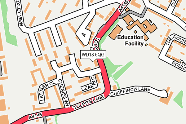 WD18 6QG map - OS OpenMap – Local (Ordnance Survey) WD18 6QG map - OS OpenMap – Local (Ordnance Survey)