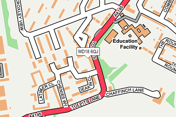 WD18 6QJ map - OS OpenMap – Local (Ordnance Survey)