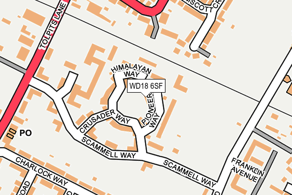 WD18 6SF map - OS OpenMap – Local (Ordnance Survey) WD18 6SF map - OS OpenMap – Local (Ordnance Survey)