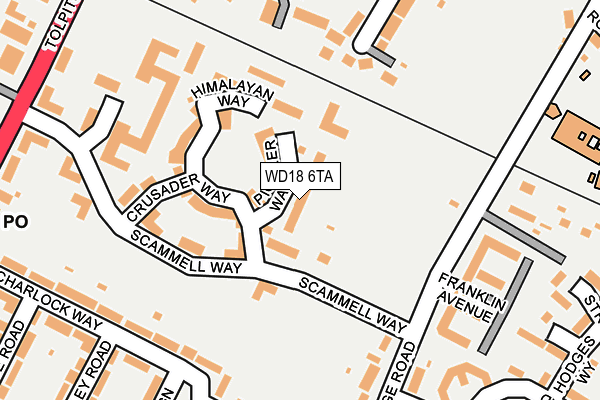 WD18 6TA map - OS OpenMap – Local (Ordnance Survey) WD18 6TA map - OS OpenMap – Local (Ordnance Survey)