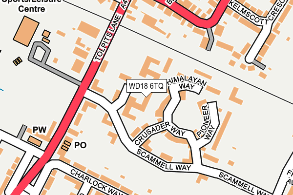 WD18 6TQ map - OS OpenMap – Local (Ordnance Survey) WD18 6TQ map - OS OpenMap – Local (Ordnance Survey)