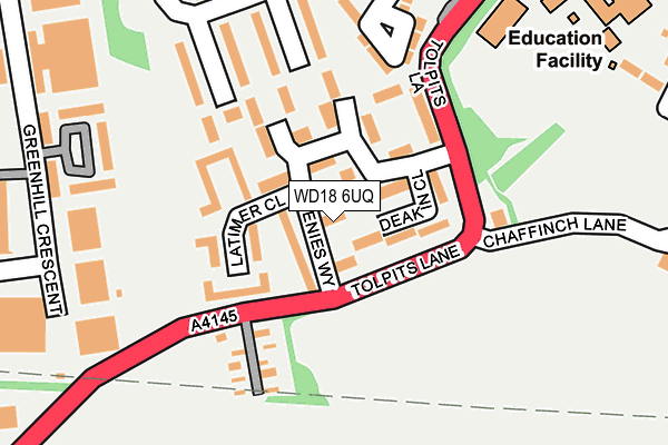 WD18 6UQ map - OS OpenMap – Local (Ordnance Survey)