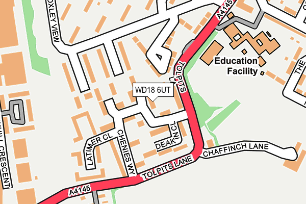 WD18 6UT map - OS OpenMap – Local (Ordnance Survey) WD18 6UT map - OS OpenMap – Local (Ordnance Survey)